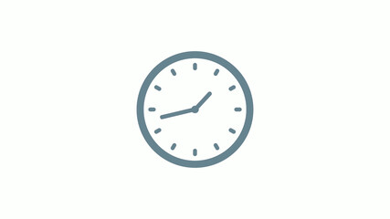 Aqua gray counting 12 hours clock icon on white background