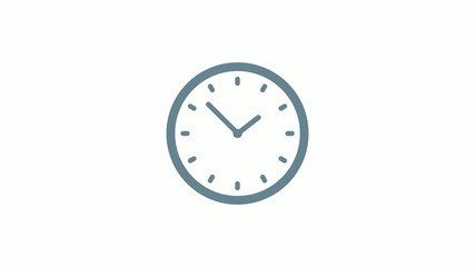 New aqua gray color counting down clock icon on white background