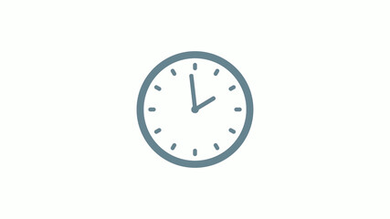 New aqua gray color counting down clock icon on white background