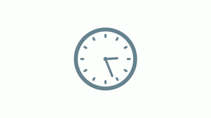 New aqua gray color counting down clock icon on white background