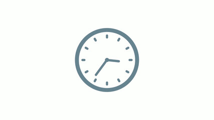 New aqua gray color counting down clock icon on white background