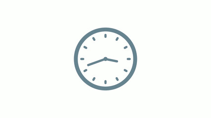 New aqua gray color counting down clock icon on white background