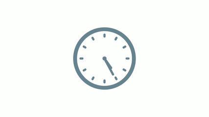 New aqua gray color counting down clock icon on white background