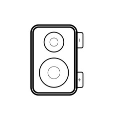 vector illustration of battery speaker boombox	