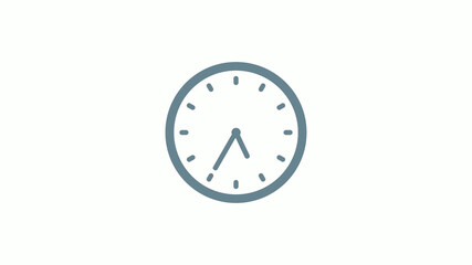 New aqua gray color counting down clock icon on white background