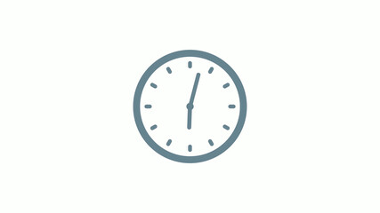 New aqua gray color counting down clock icon on white background