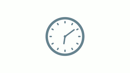 New aqua gray color counting down clock icon on white background