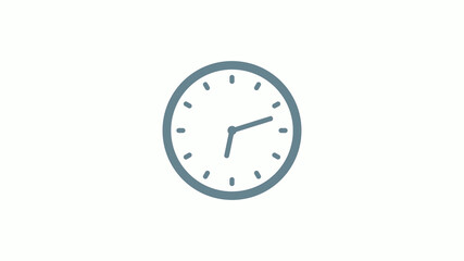 New aqua gray color counting down clock icon on white background