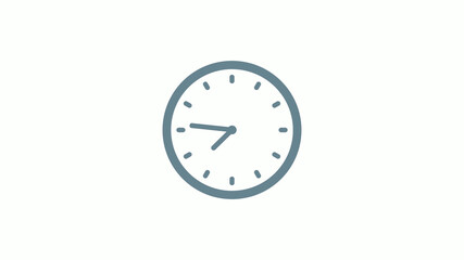 New aqua gray color counting down clock icon on white background