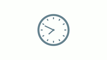 New aqua gray color counting down clock icon on white background