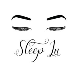 They sleep Quote Print. Female Face Makeup