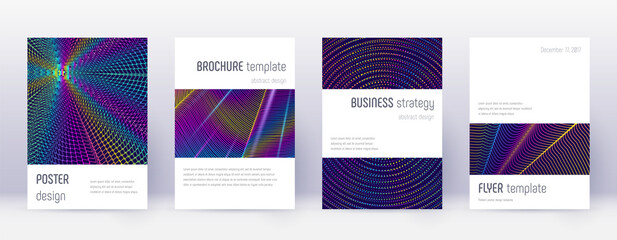 Minimalistic brochure design template set. Rainbow