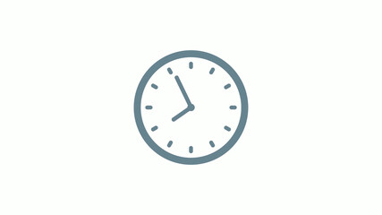 New aqua gray color counting down clock icon on white background