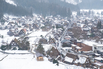 Fototapeta na wymiar World Heritage Site Shirakawago Village in Winter, Japan