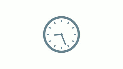 New aqua gray color counting down clock icon on white background