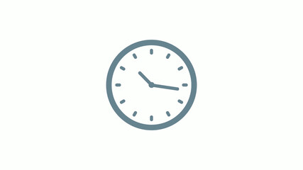 New aqua gray color counting down clock icon on white background