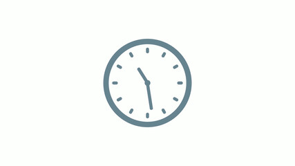 New aqua gray color counting down clock icon on white background