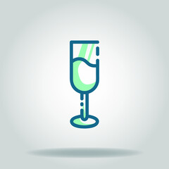 Logo or symbol of wine icon with twotone blue color style
