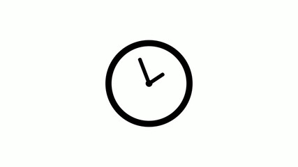 New circle counting down clock icon on white background,Clock icon without trick