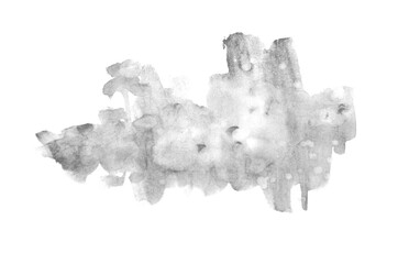 Abstract grey watercolor isolated on white background