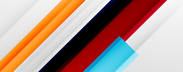 Geometric abstract backgrounds with shadow lines, modern forms, rectangles, squares and fluid gradients. Bright colorful stripes cool backdrops