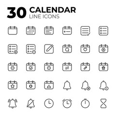 Set of Calendar Date and Time icons.