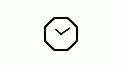 Amazing 12 hours counting down clock icon on white background,clock without trick