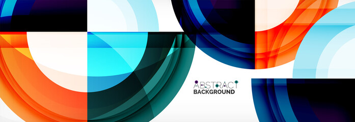 Obraz premium Round shapes, triangles and circles. Modern abstract background