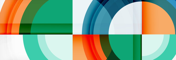 Round shapes, triangles and circles. Modern abstract background