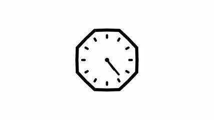 Amazing black color counting down 12 hours clock icon on white background,clock icon with trick