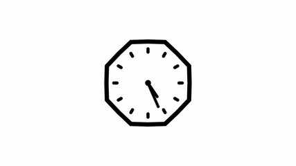 Amazing black color counting down 12 hours clock icon on white background,clock icon with trick