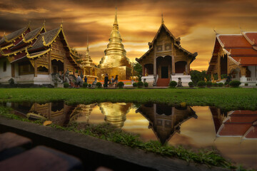 Naklejka premium wat phasing temple at chiang mai thailand
