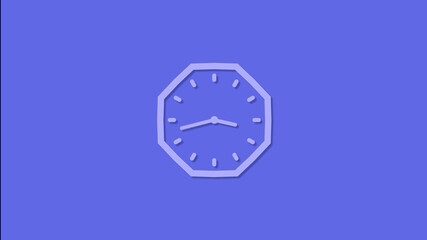 Amazing counting down 12 hours clock icon on blue background,Beautiful clock icon