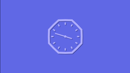 Amazing counting down 12 hours clock icon on blue background,Beautiful clock icon