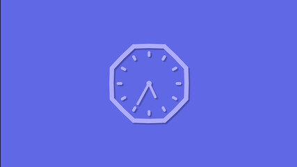 Amazing counting down 12 hours clock icon on blue background,Beautiful clock icon