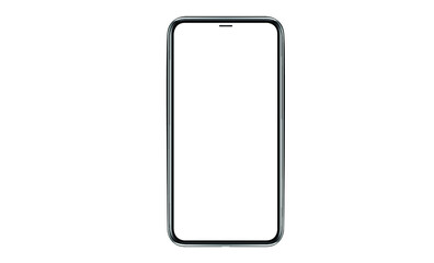 Smartphone with blank screen. Realistick cell phone can be a template for infographics or presentation of interface. Frame less smartphone. Vector Illustration UI/UX design