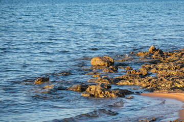 Stone coast by the sea