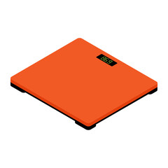 Bathroom floor scales isometric view isolated on white background