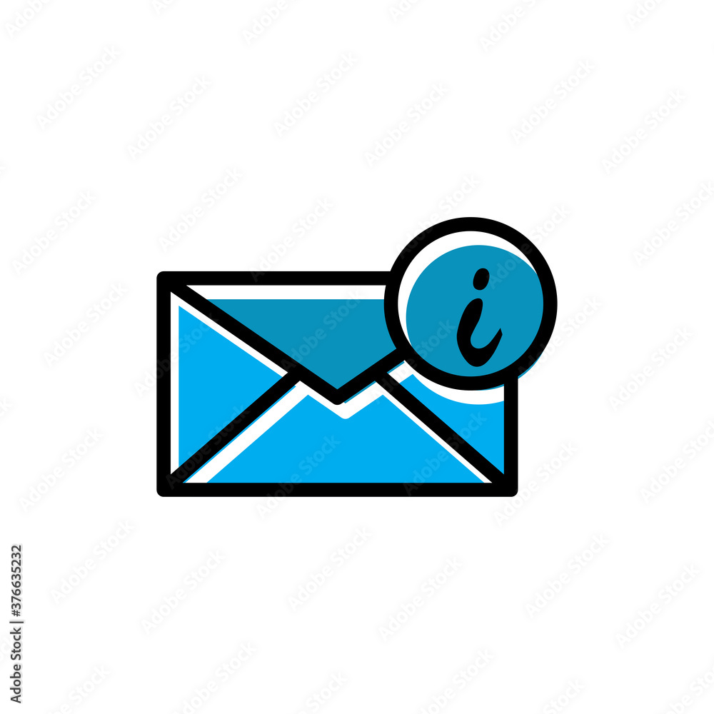 Aufkleber message and information flat icon. design template vector
