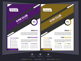 Gym club flyer design  template