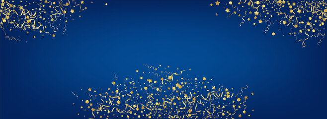 Yellow Ribbon Celebrate Vector Panoramic Blue