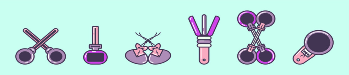 set of castanet cartoon icon design template with various models. vector illustration