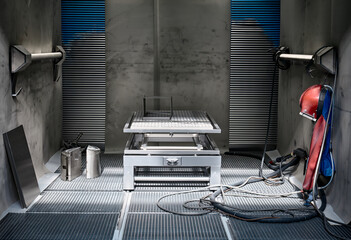 Interior of a welding chamber.
