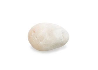 Single white stone on white background with clipping path for decorative design