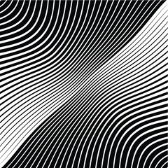 Abstract warped Diagonal Striped Background . Vector curved twisted slanting, waved lines texture
