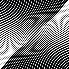 Abstract warped Diagonal Striped Background . Vector curved twisted slanting, waved lines texture
