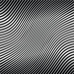 Abstract warped Diagonal Striped Background . Vector curved twisted slanting, waved lines texture
