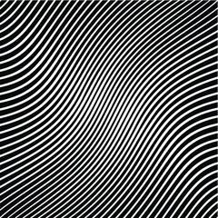 Abstract warped Diagonal Striped Background . Vector curved twisted slanting, waved lines texture
