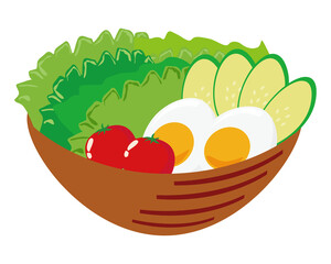野菜サラダのベクターイラスト