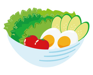 野菜サラダのベクターイラスト